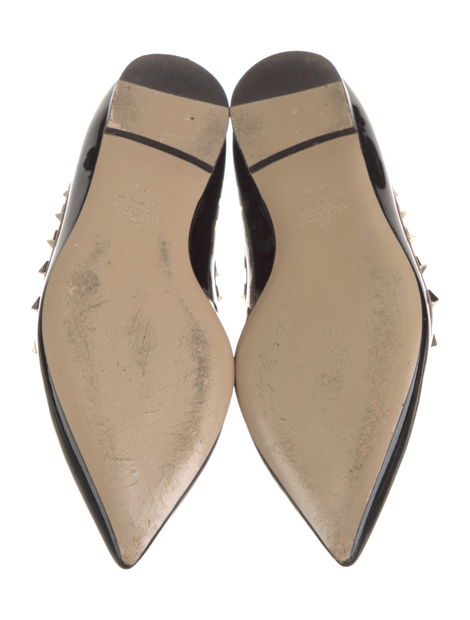 Valentino Rockstud Accents Patent Leather Ballet Flats